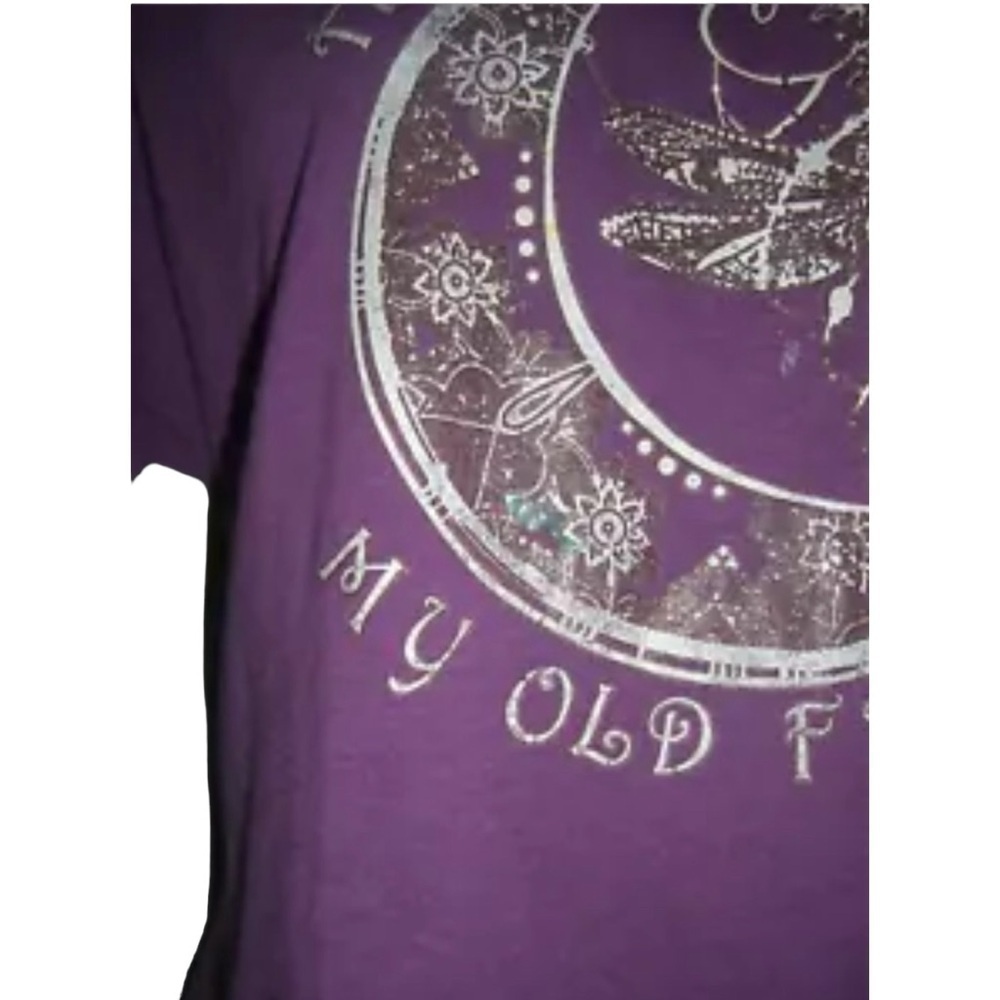 Simon & Garfunkel Tee Shirt Hello Darkness Lyrics Purple Fairy Moon Dragonfly - Picture 7 of 8
